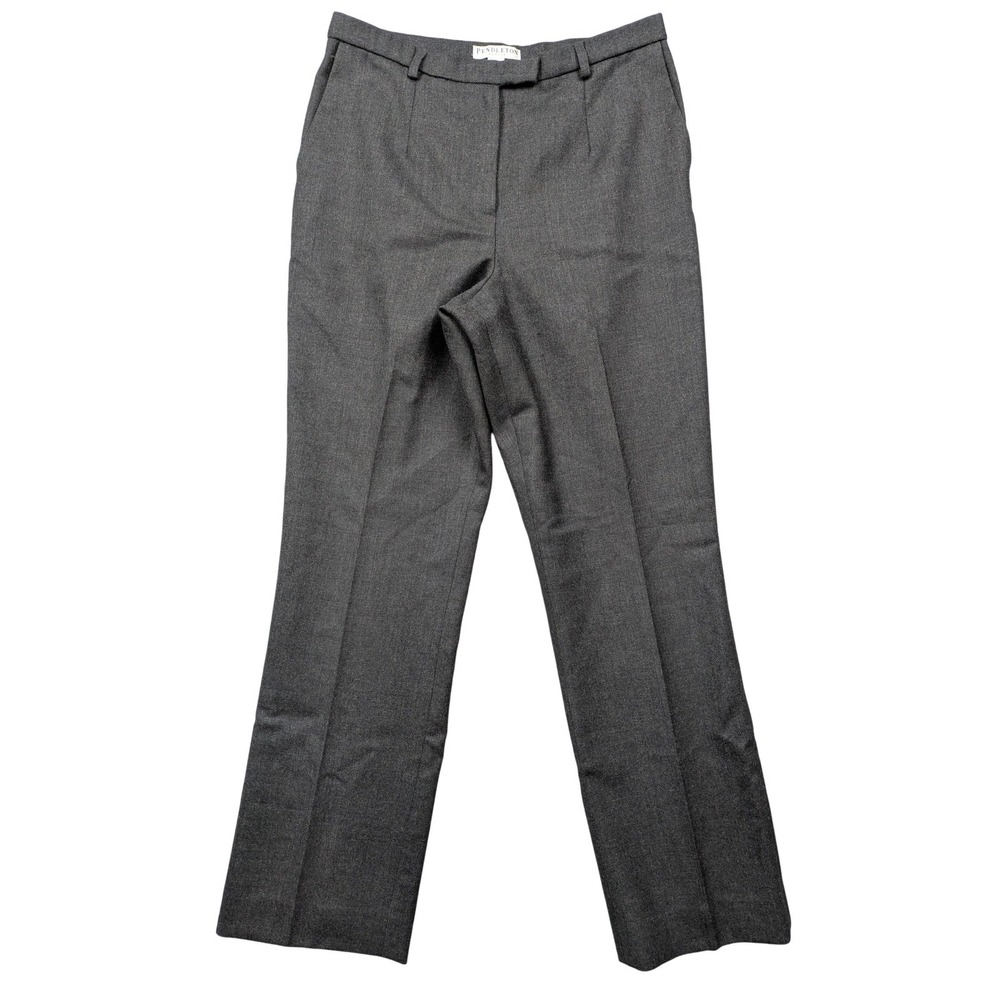 Pendleton Dress Pants Womens 6 Petite Gray Wool Twill Lined Pleated Career USA